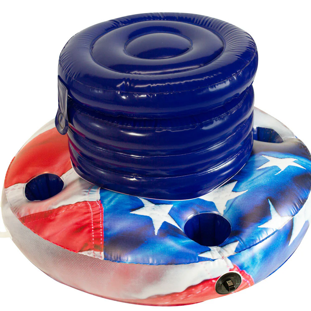 PoolCandy Stars & Stripes Floating Drink Cooler with RealPrint Technology - Image 2