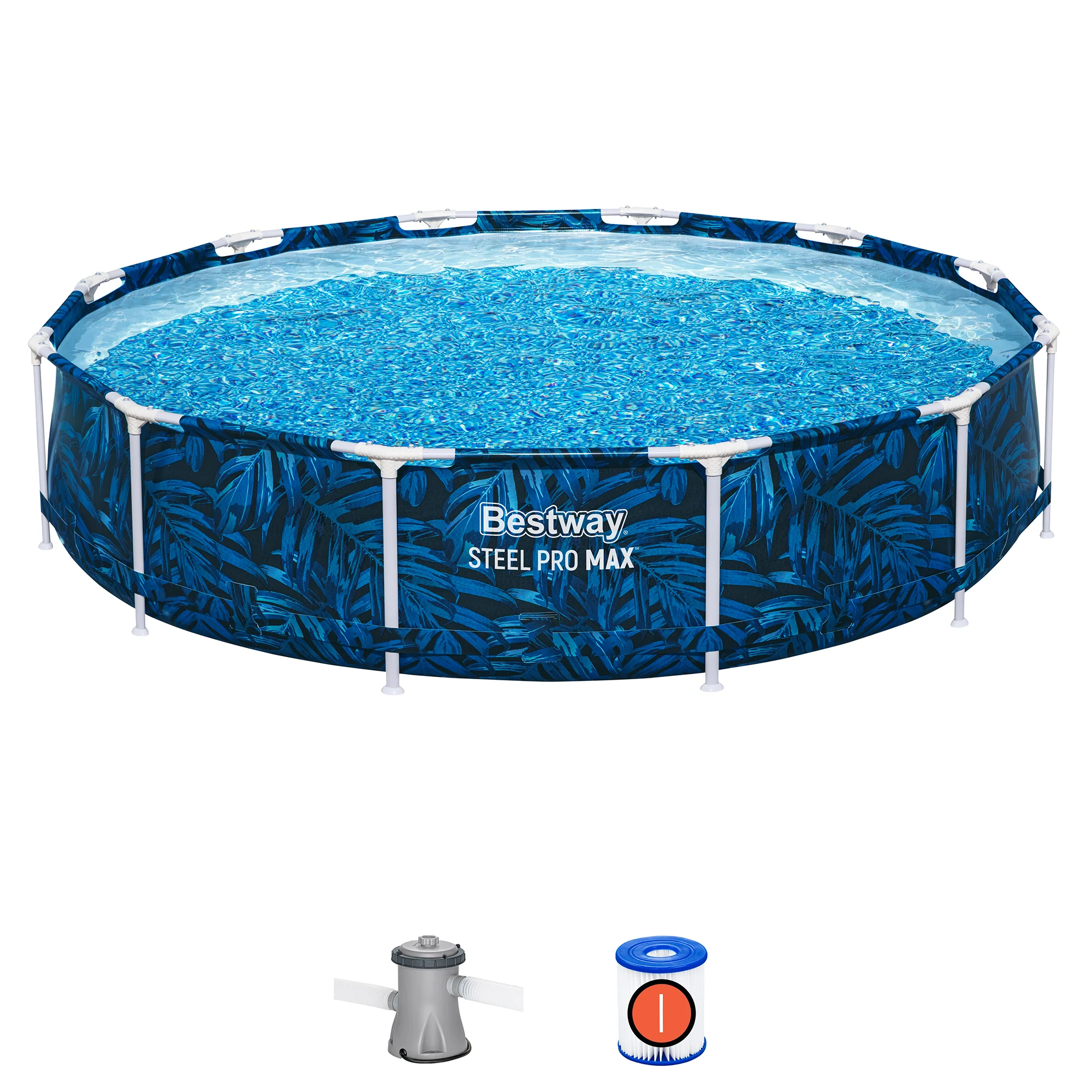 Bestway Steel Pro MAX 12-Foot Round Above Ground Pool Set With Filter Pump - Image 2
