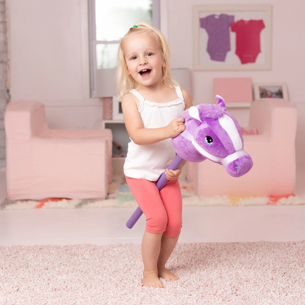 Plush Stick Pony 27 inch Interactive Toy - Purple - Image 2