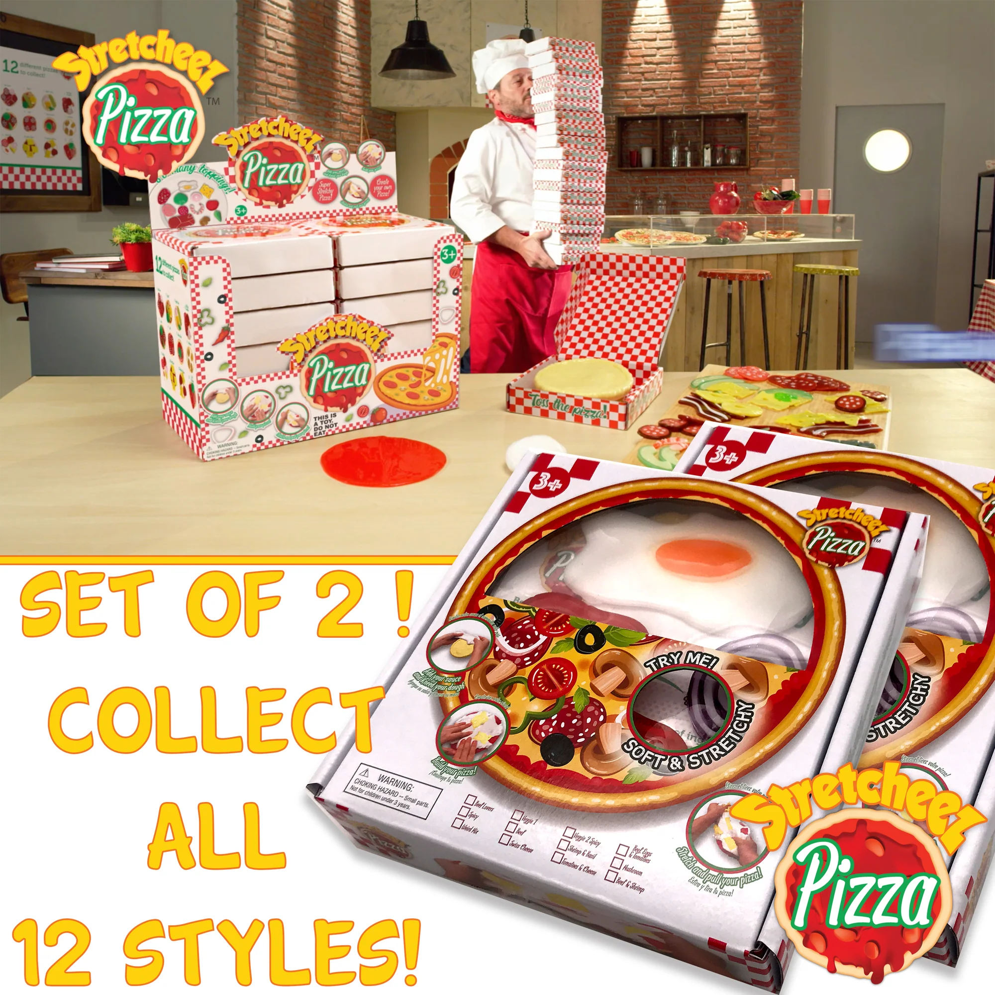 Stretcheez Pizza 2pk – Collectible Squishy Toy Food for Kids 3+ - Image 4