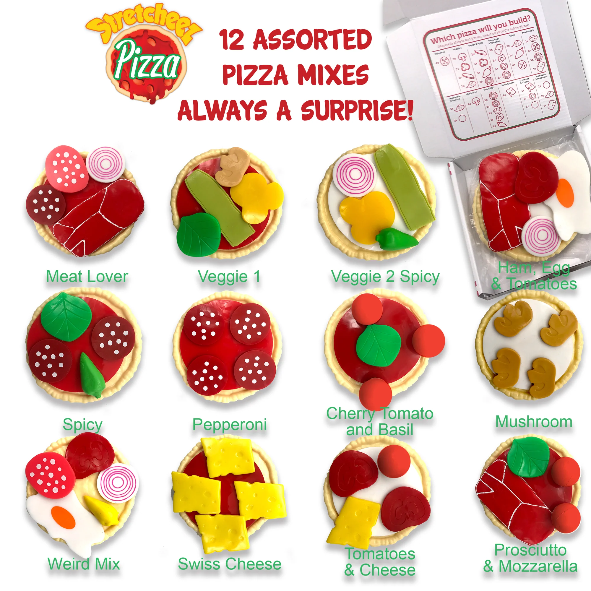 Stretcheez Pizza Playset - Surprise Toppings and Styles - Stretchy Toy Food for Creative Roleplay, Ages 3+ - Image 3
