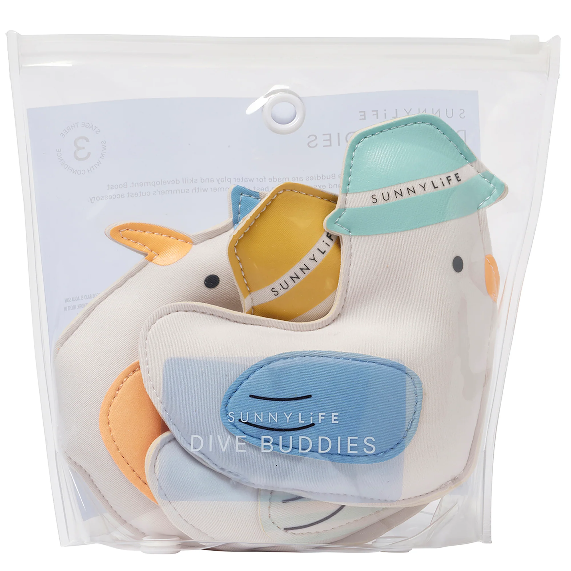 Sunnylife Dive Buddies - Sid The Seagull 3pk, Pool Toys with Colorful Hats - Image 4
