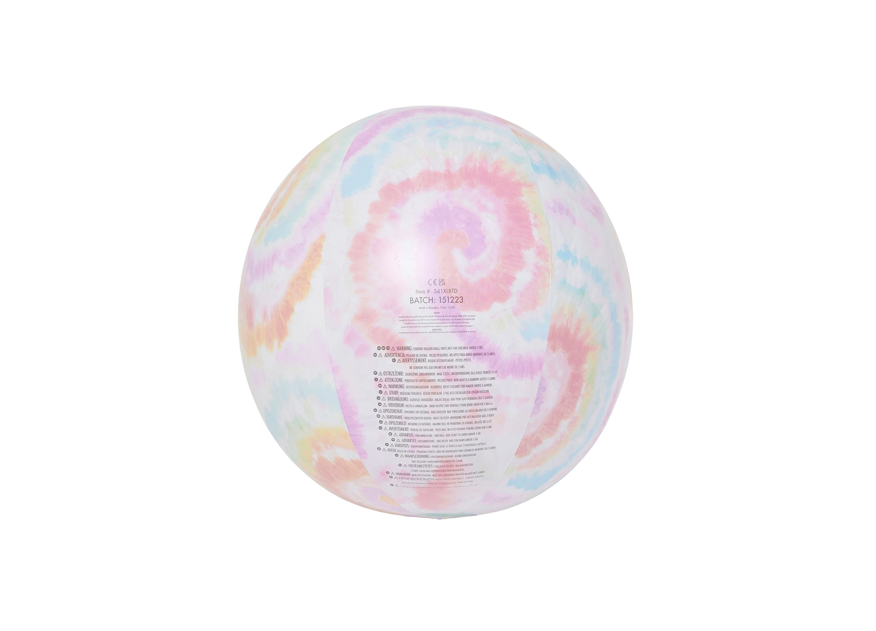 Sunnylife Giant Inflatable Pastel Tie-Dye Beach Ball - Image 3