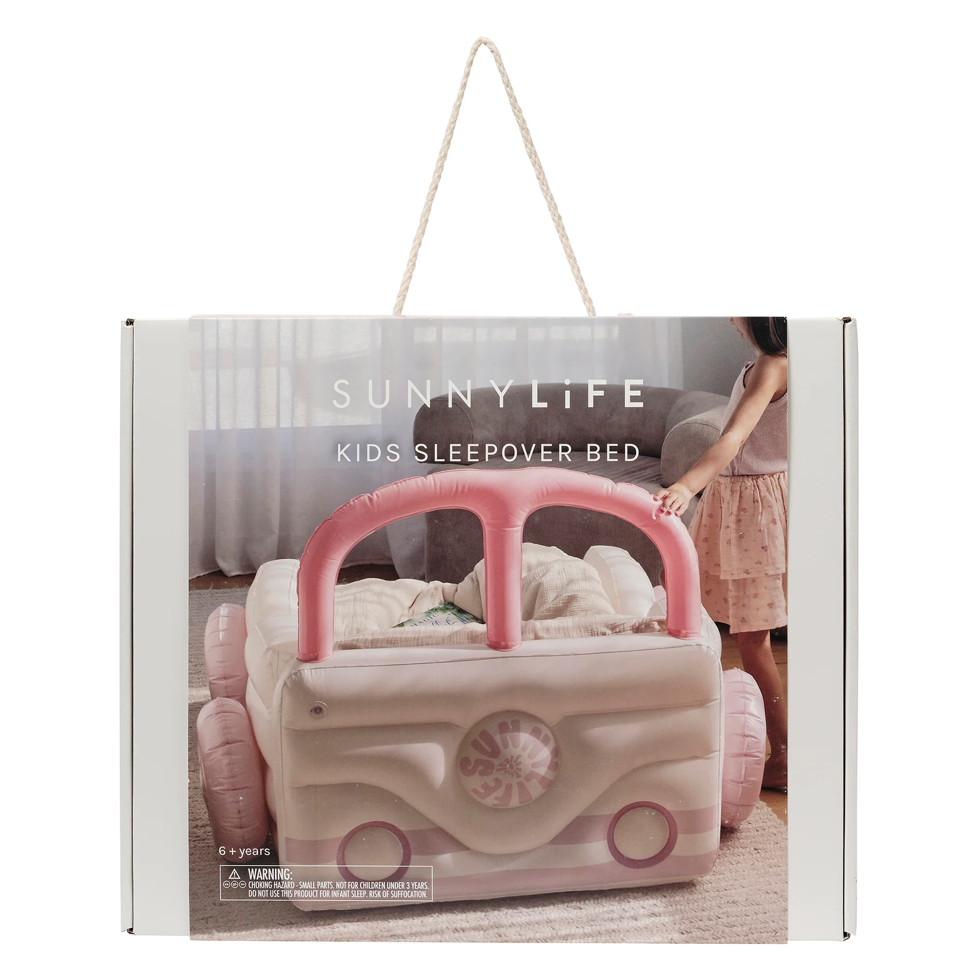 Sunnylife Kids Candy Pink Summer Van Inflatable Sleepover Bed - Image 2