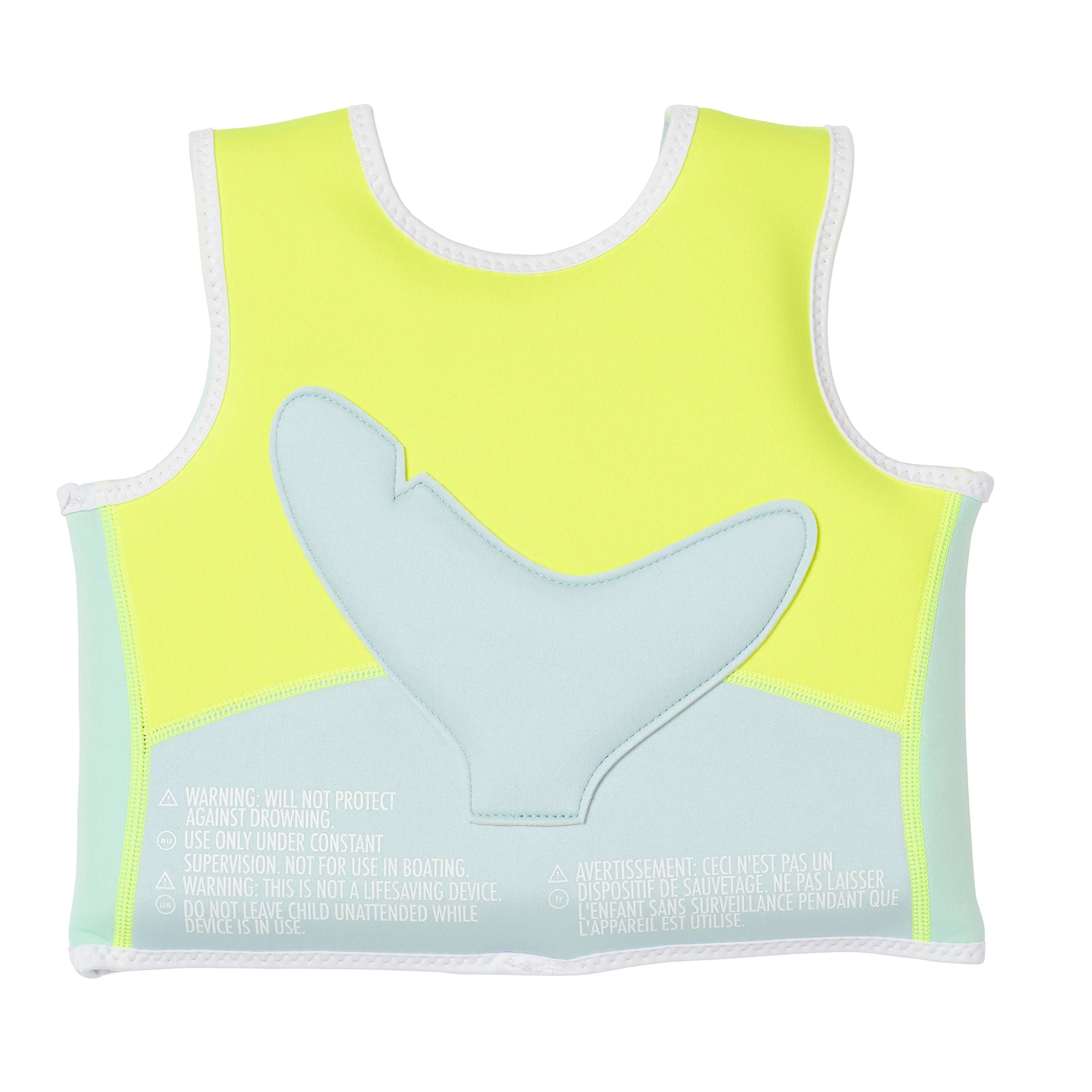Sunnylife Kids Swim Vest 1-2 - Salty The Shark, Aqua Neon Yellow, 33lb Cap - Image 2