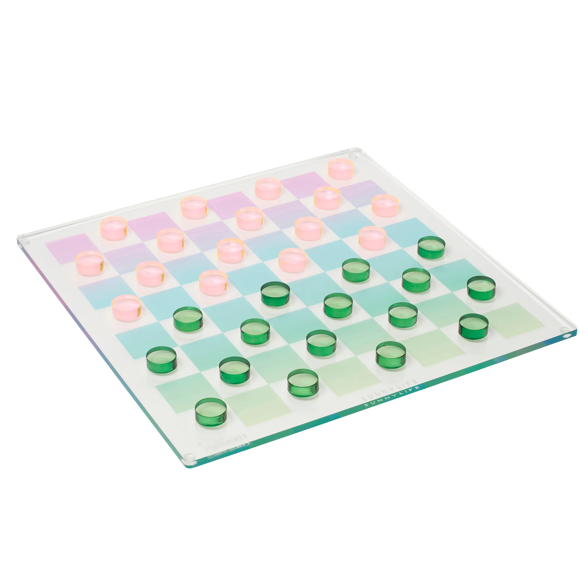 Sunnylife Lucite Ombre Sherbert Chess & Checkers Set - Image 2