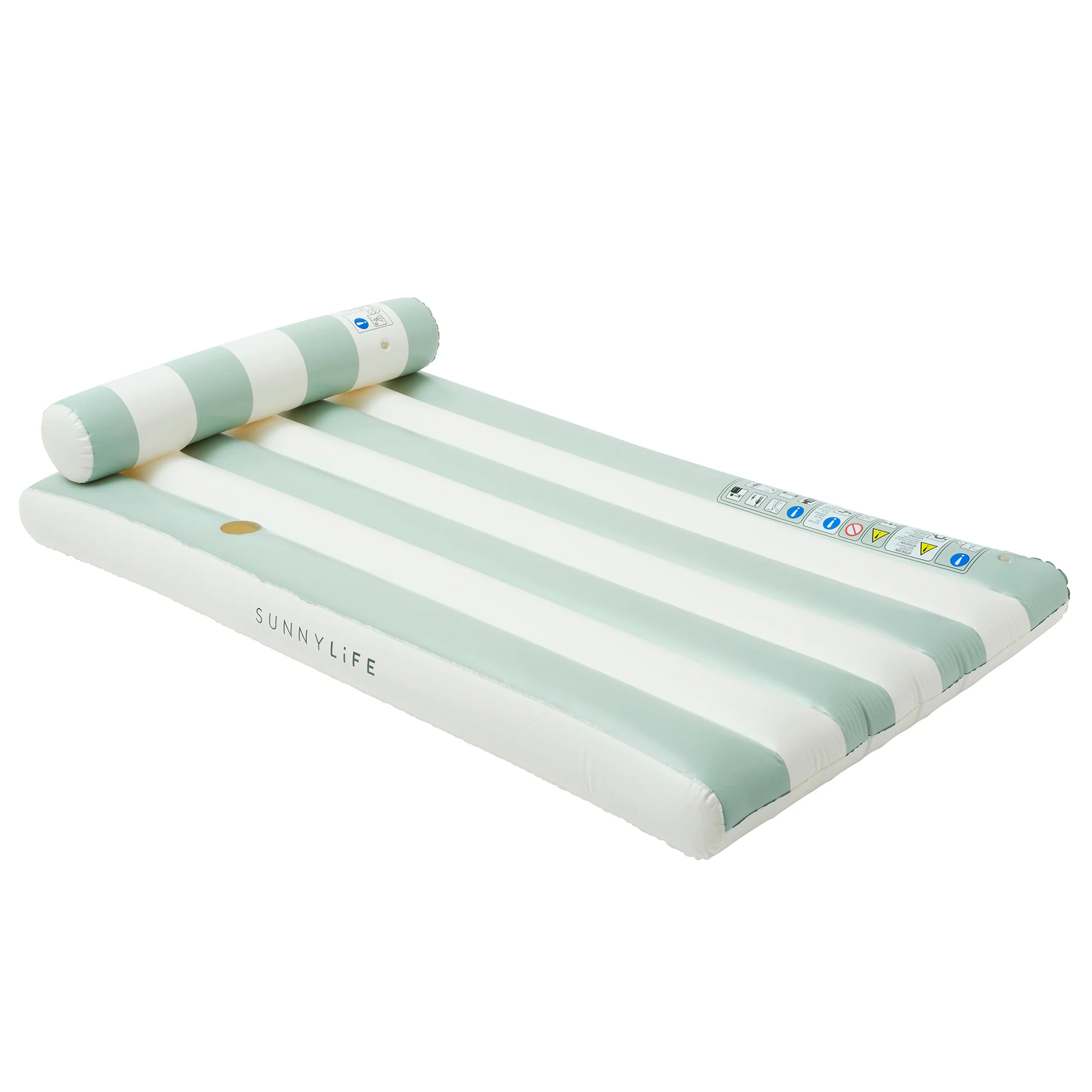 Sunnylife Luxe Lilo Green Stripe Inflatable Pool Float - 70 x 41 inch