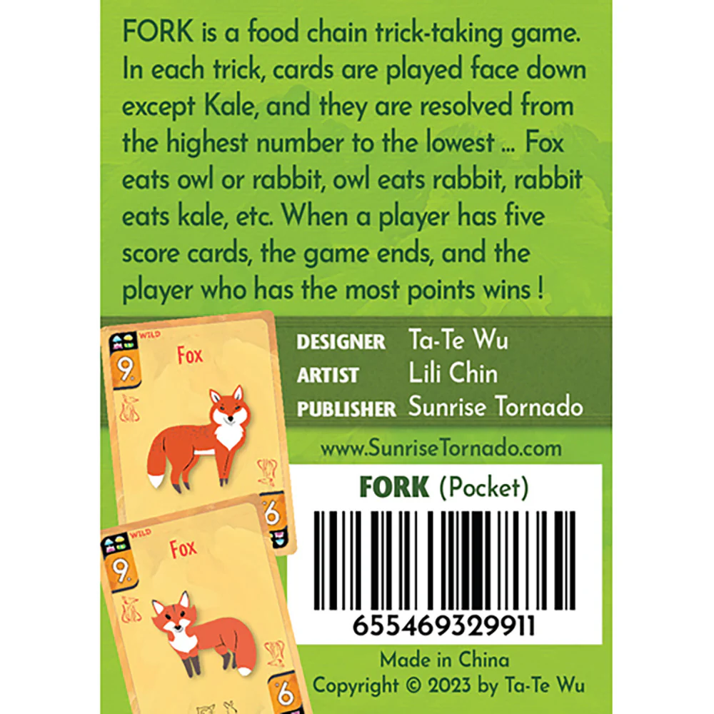 Sunrise Tornado: FORK - Pocket Edition - A Food Chain Trick Game, Ages 8+ - Image 2