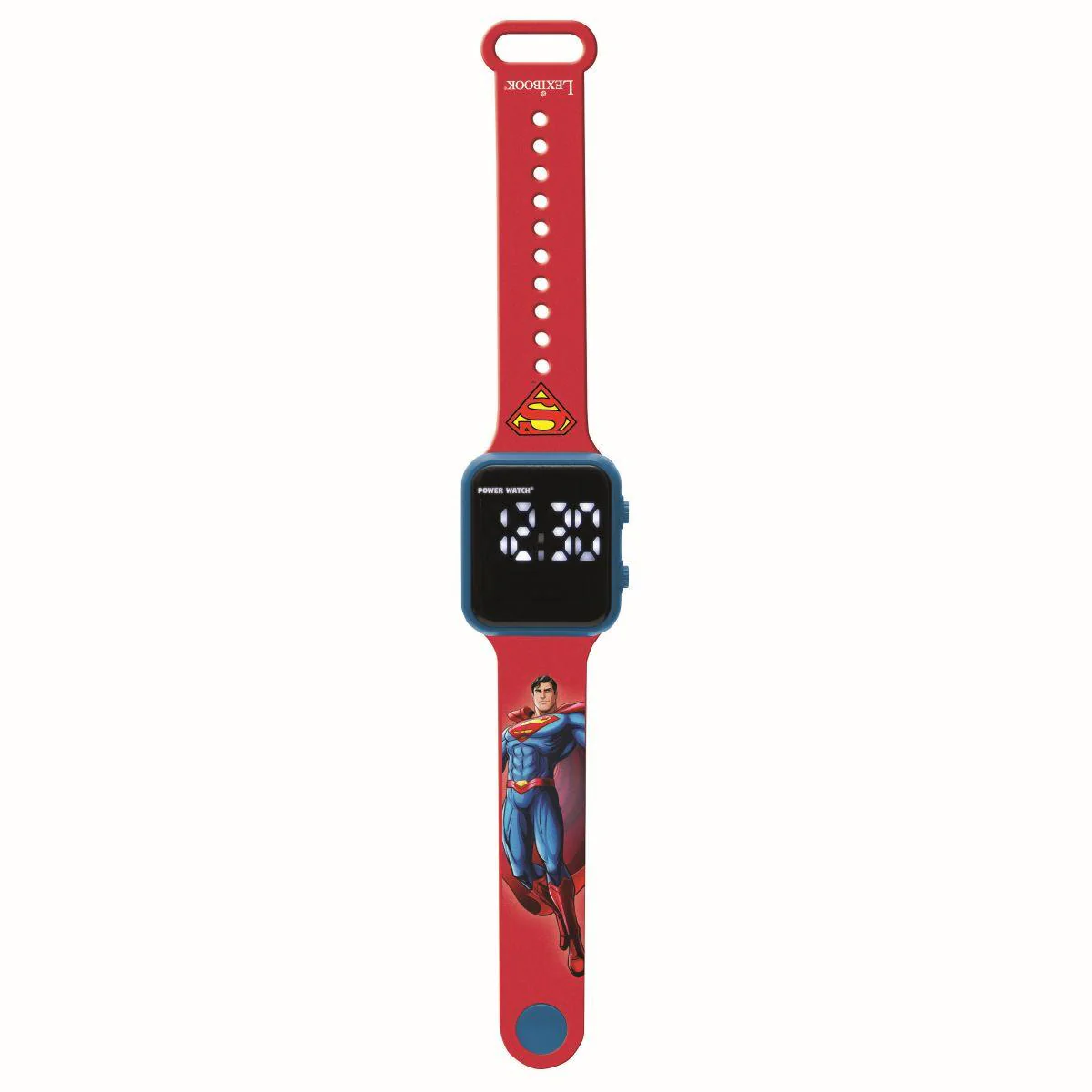 LEXiBOOK Superman LED Digital Watch - Red/Blue Adjustable Strap - Image 4