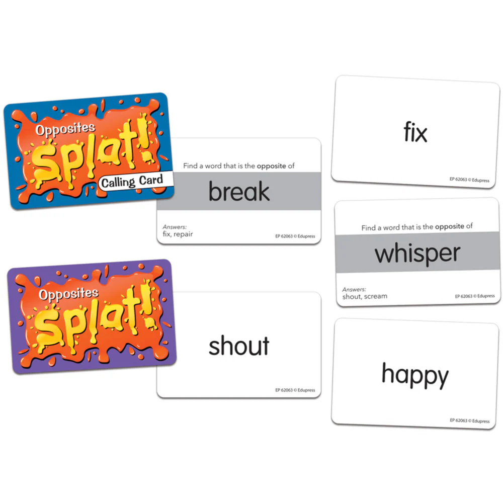 Teacher Created Resources Opposites Splat Game - Fast-Paced Reading Card Game - Image 5