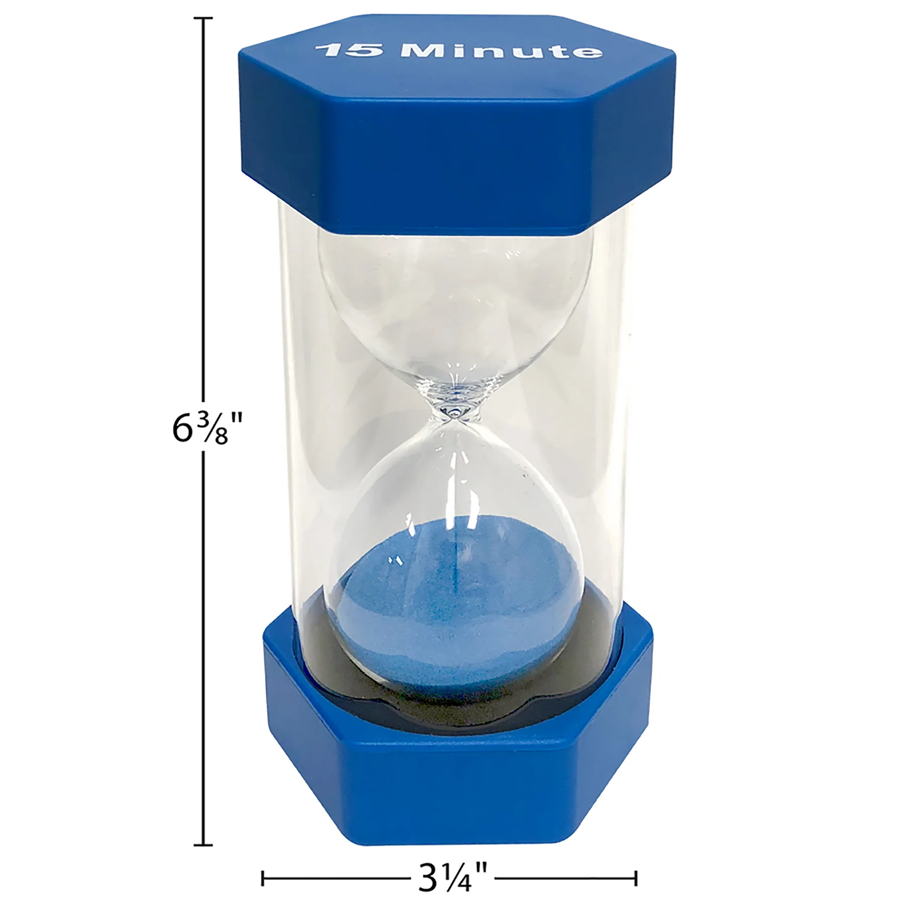 Teacher Created Resources Large 15-Minute Sand Timer with Blue Sand - Image 2