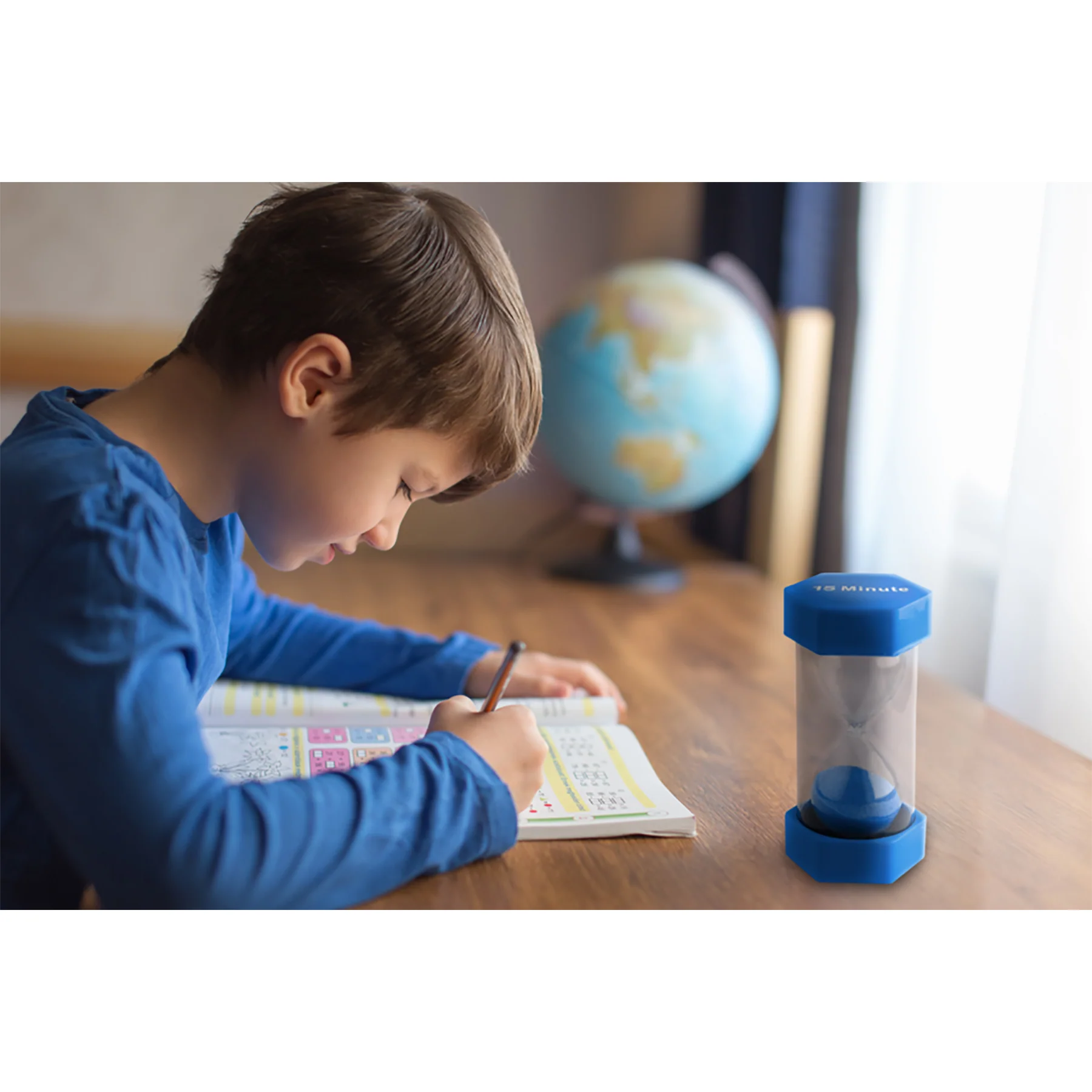 Teacher Created Resources Large 15-Minute Sand Timer with Blue Sand - Image 3