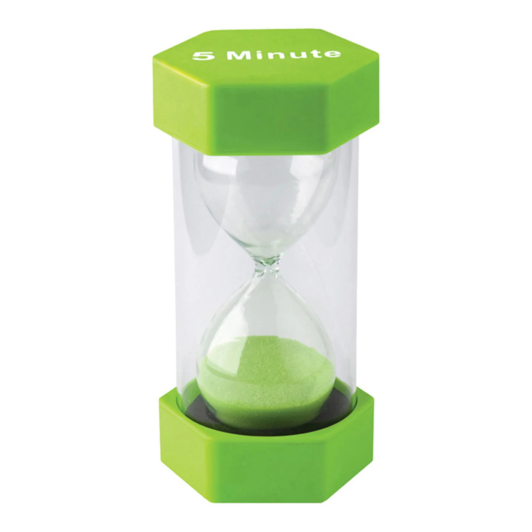 Teacher Created Resources 5-Minute Sand Timer - Large, Lime Green Sand, Pack of 2 - Image 2
