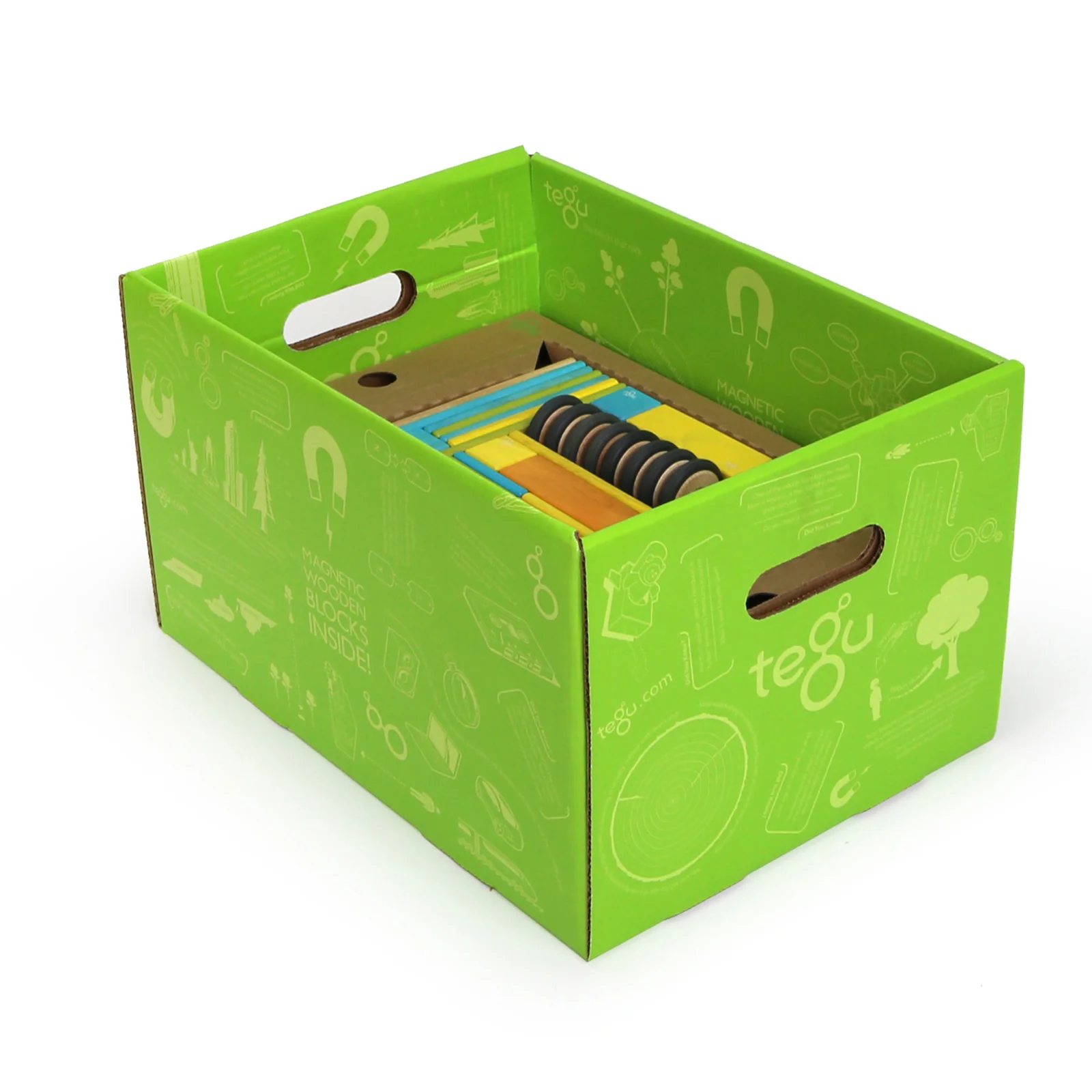 Tegu Magnetic Wooden Blocks, 90-Piece Classroom Kit, Tints - Image 2