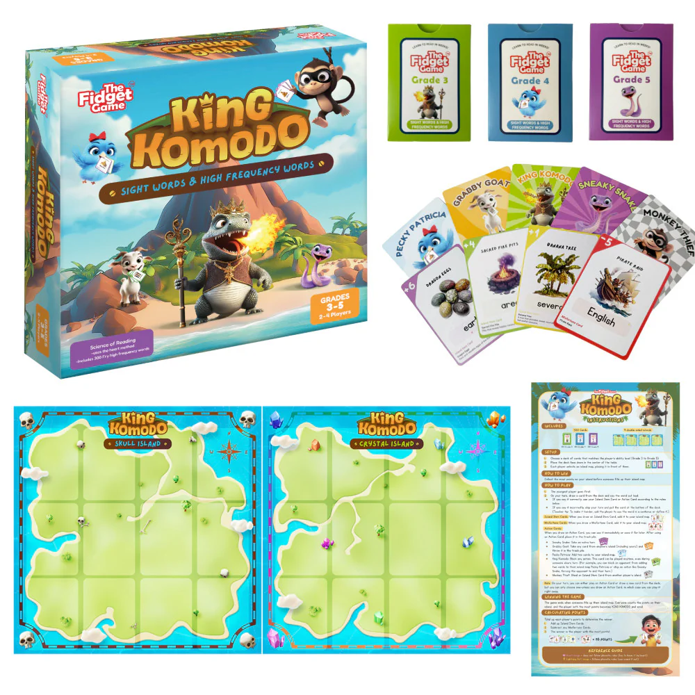 The Fidget Game King Komodo Educational Sight Word Adventure