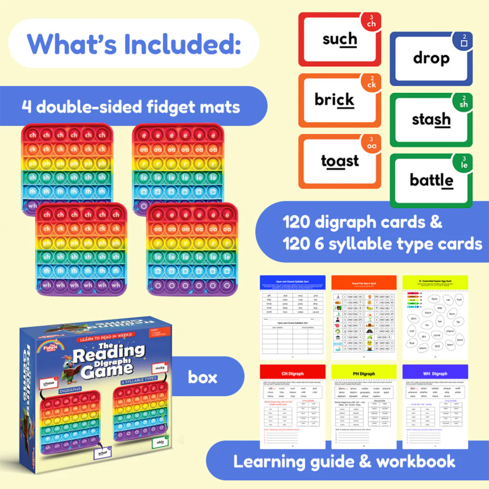 Fidget Fun Digraph Mastery Reading Game - Image 2