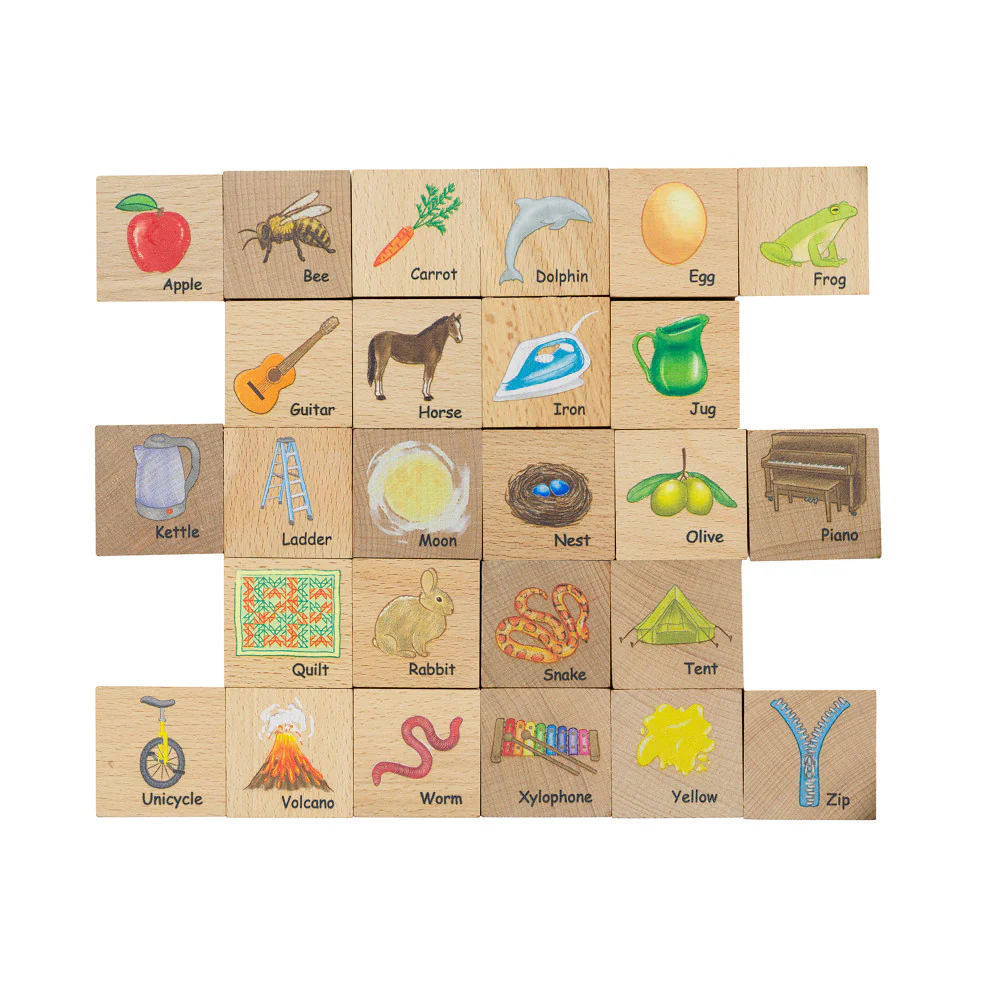 The Freckled Frog Beechwood ABC Blocks – Educational Toy - Image 2