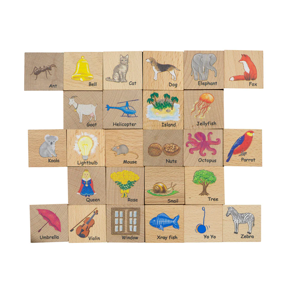 The Freckled Frog Beechwood ABC Blocks – Educational Toy - Image 3