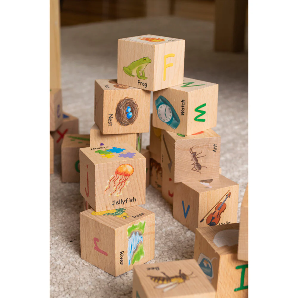 The Freckled Frog Beechwood ABC Blocks – Educational Toy - Image 5