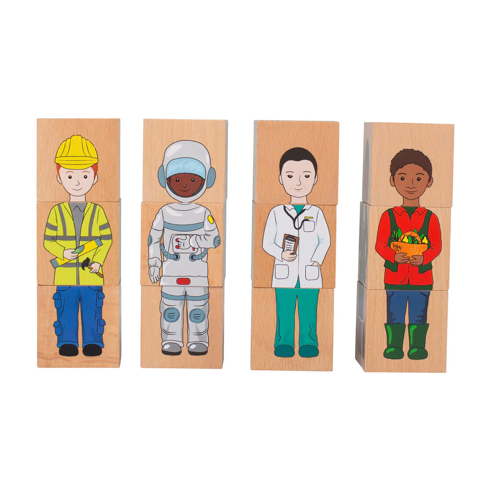 The Freckled Frog Career Mix 'N’ Match Wooden Blocks - Diverse Professions Set - Image 2