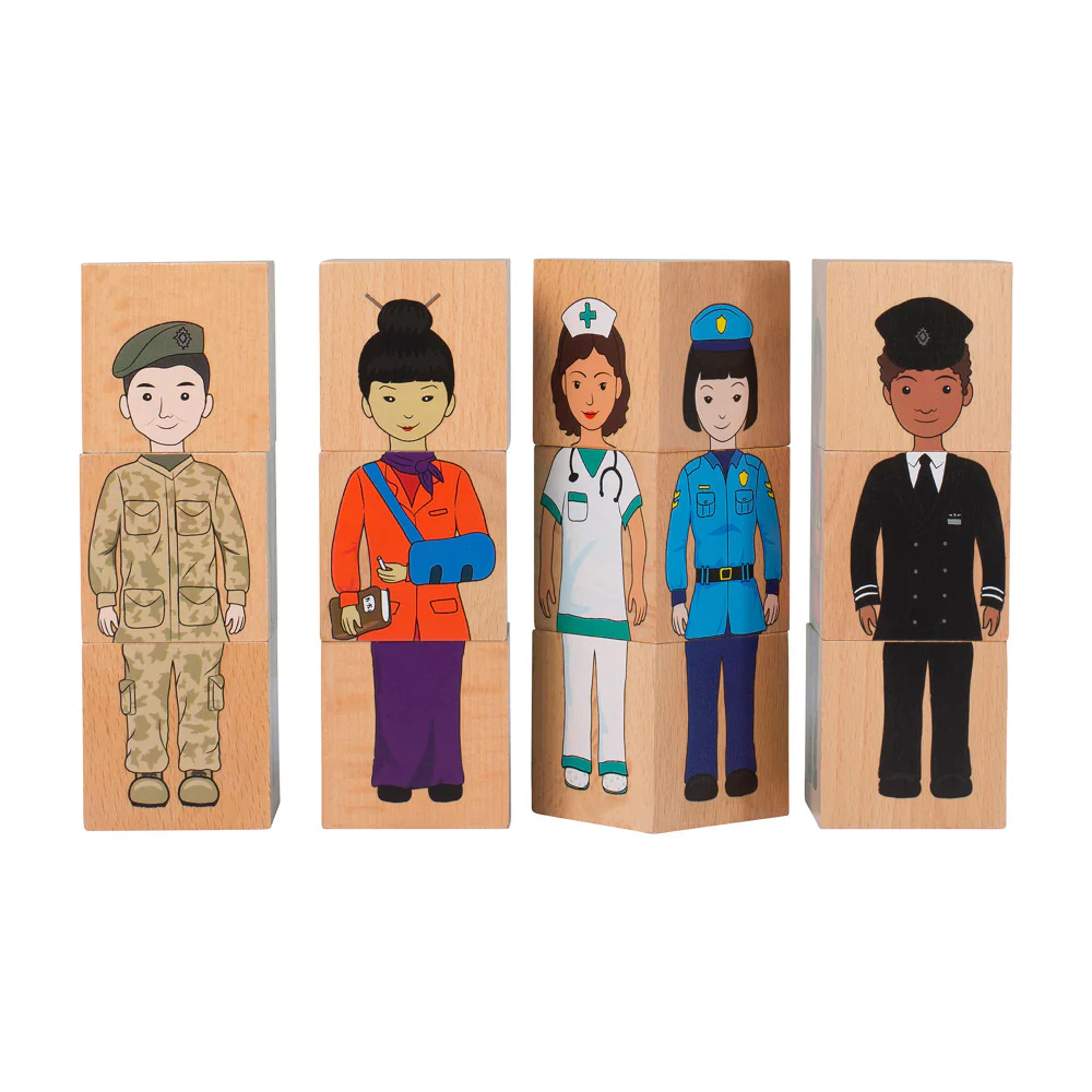 The Freckled Frog Career Mix 'N’ Match Wooden Blocks - Diverse Professions Set - Image 5