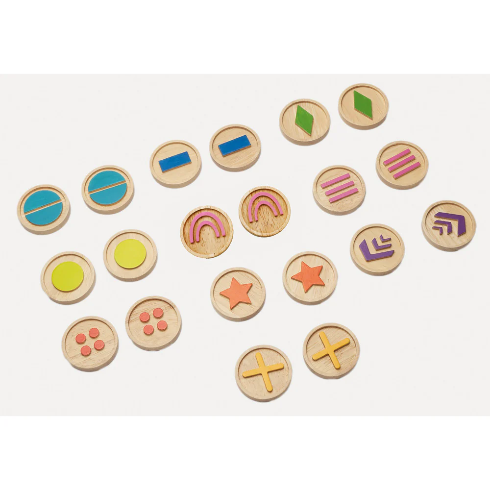 The Freckled Frog Let's Feel - Tactile Sensory Disks - Colorful Beechwood - Image 2