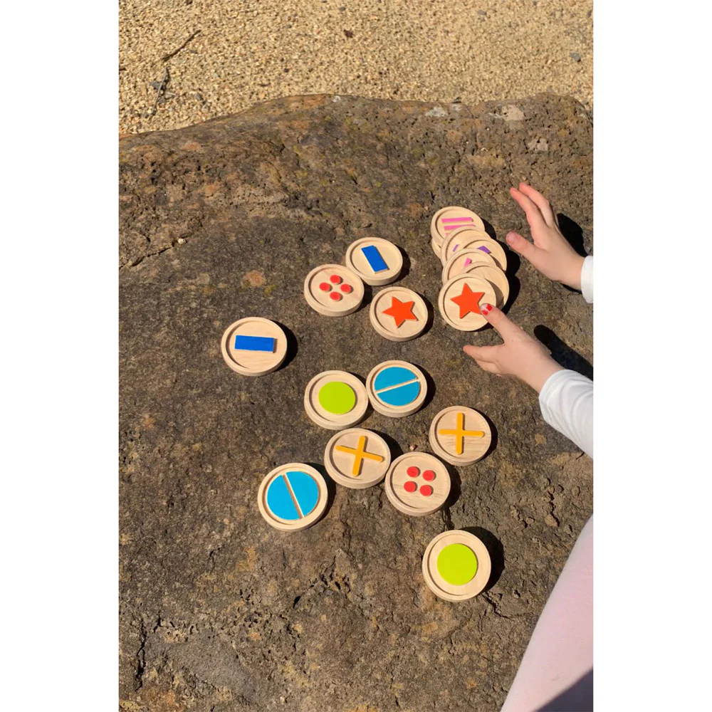 The Freckled Frog Let's Feel - Tactile Sensory Disks - Colorful Beechwood - Image 3