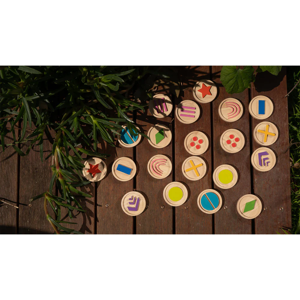 The Freckled Frog Let's Feel - Tactile Sensory Disks - Colorful Beechwood - Image 7