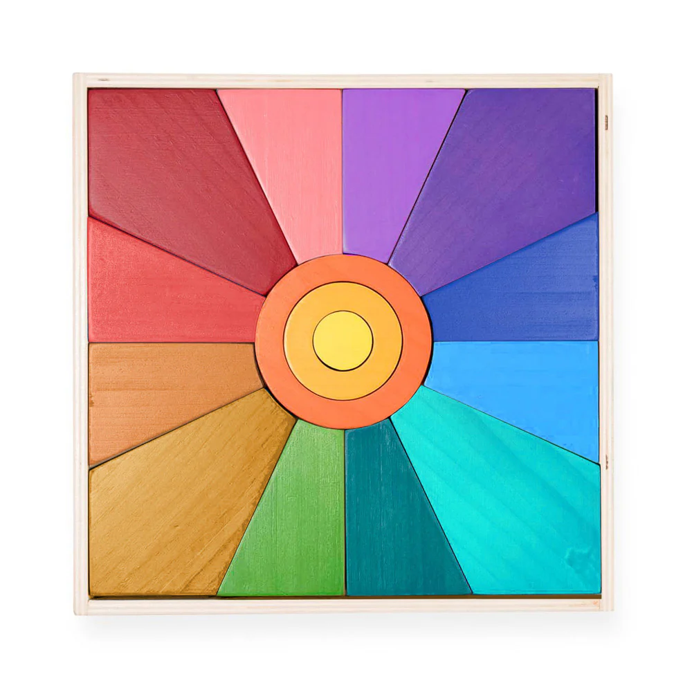 The Freckled Frog Sunny Colors – Wooden Sun Puzzle & Playset