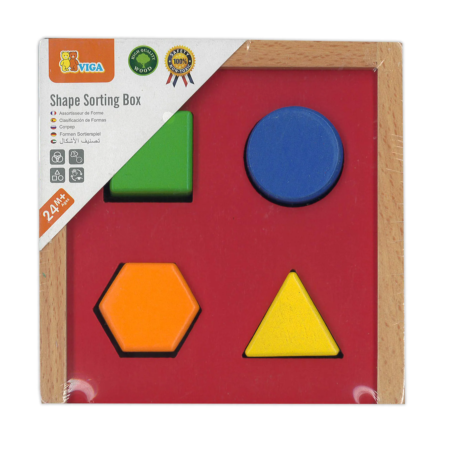 The Original Toy Company Hardwood Geometric Shape Sorter - Multi-Color - Image 2