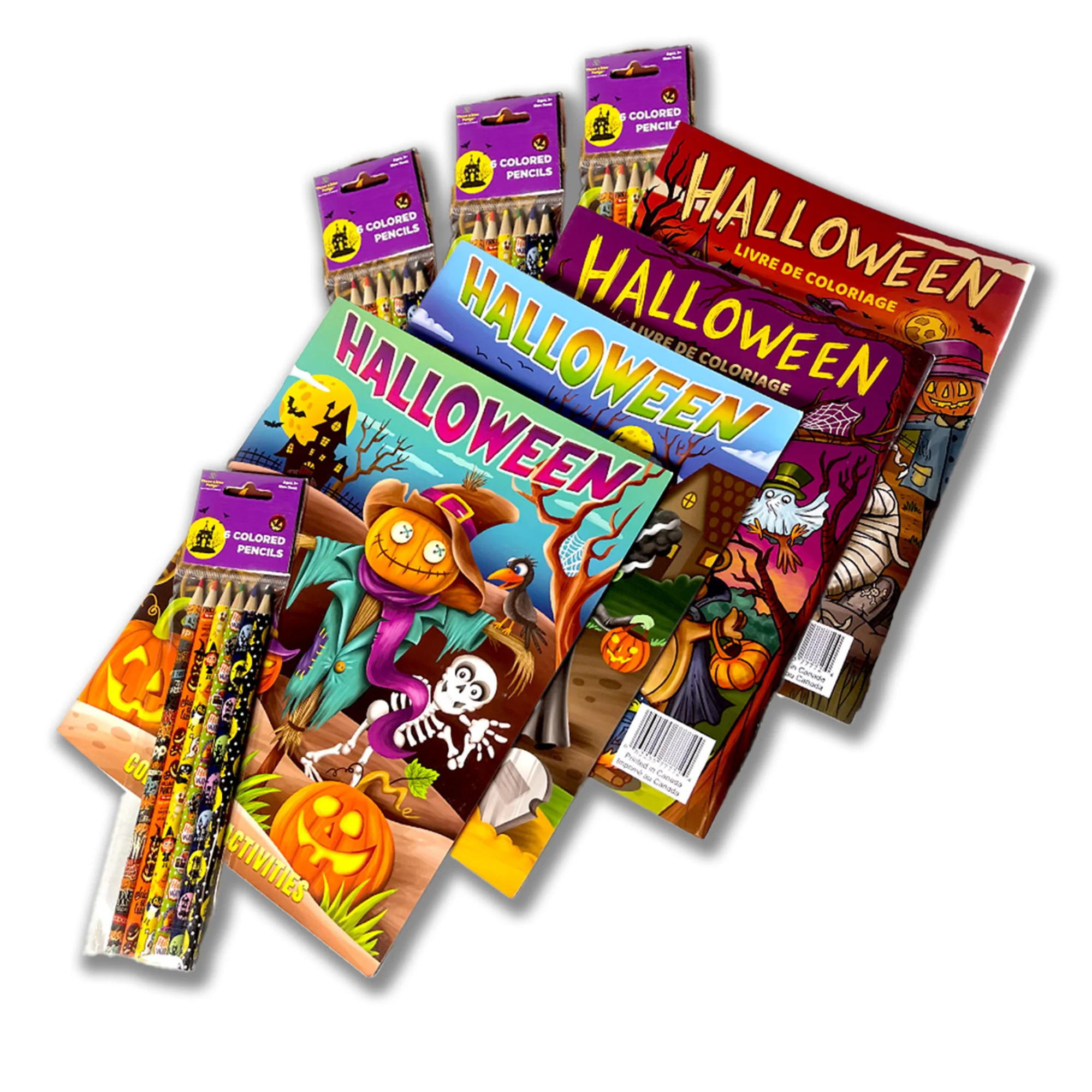 Three Little Twigs: Halloween 8pc Coloring Book & Pencil Bundle, Ages 3+