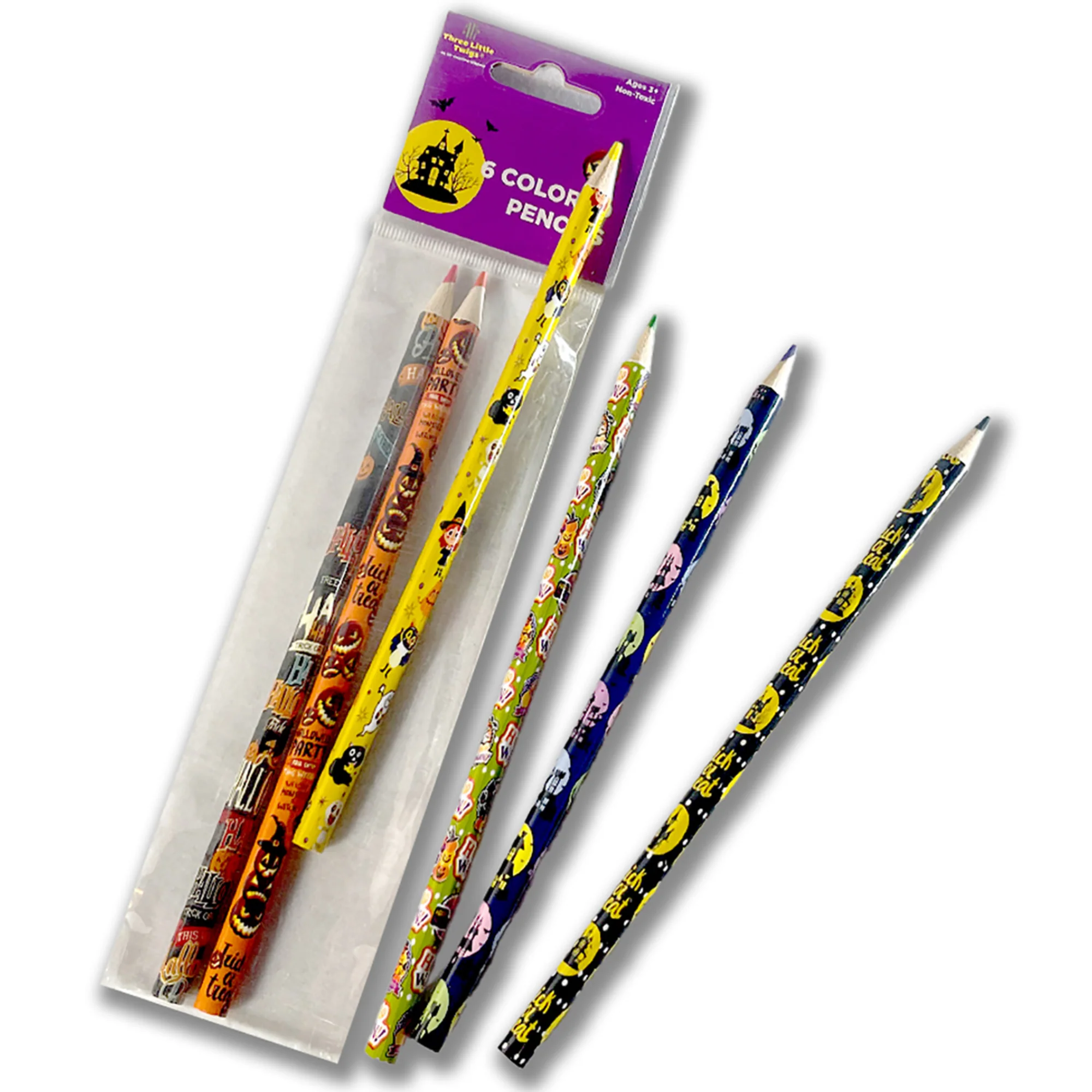 Three Little Twigs: Halloween 8pc Coloring Book & Pencil Bundle, Ages 3+ - Image 2