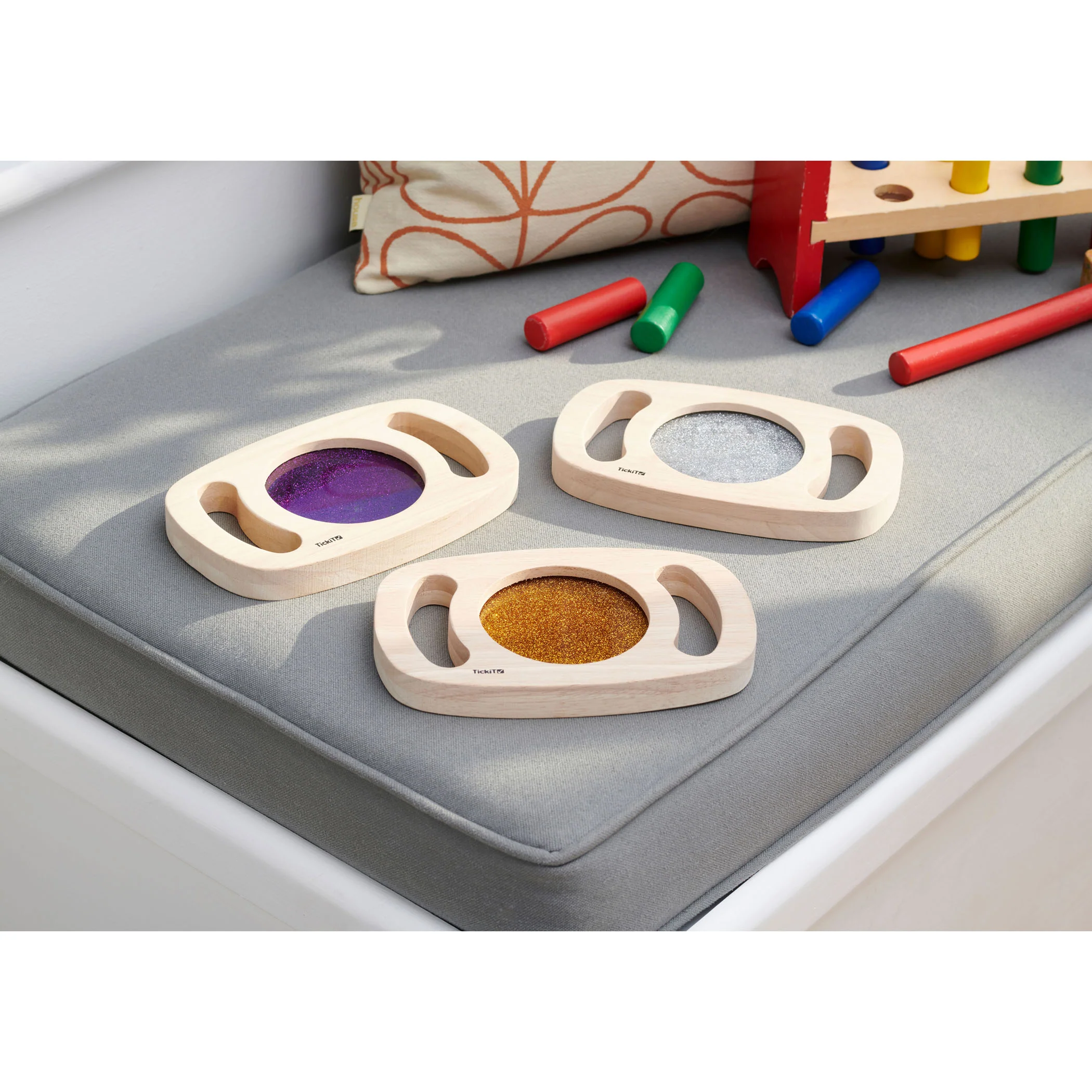 TickiT Easy Hold Glitter Panels - Sensory Set of 3 - Silver, Gold, Purple - Image 2