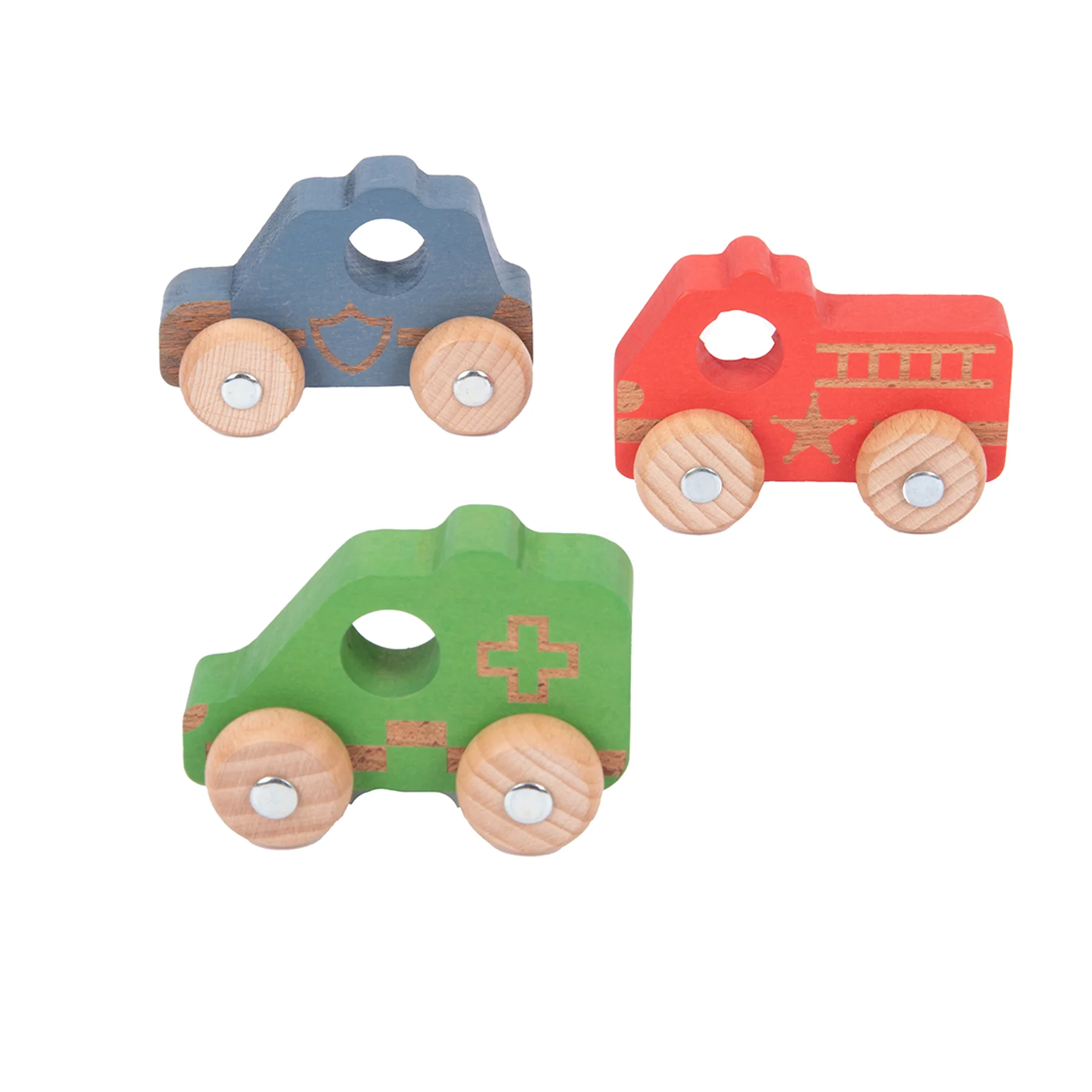 TickiT Rainbow Wooden Vehicles – Colorful Toddler Playset - Image 4