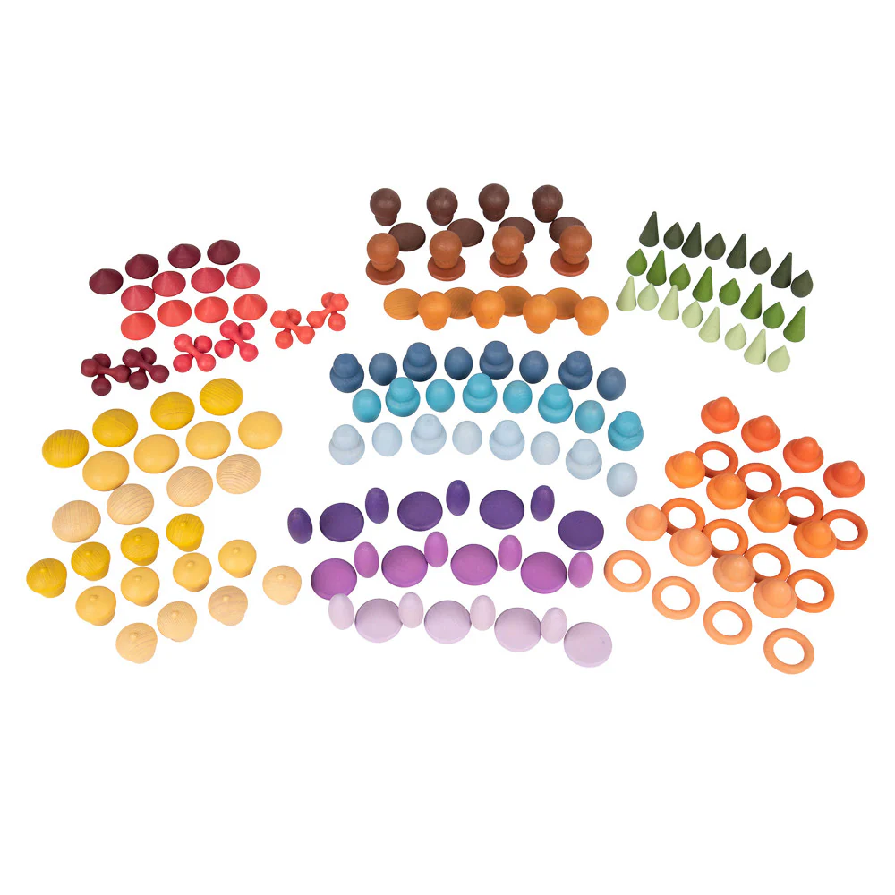 TickiT Wooden Treasures Starter Set - Colorful Beechwood Shapes