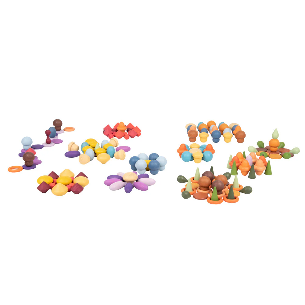 TickiT Wooden Treasures Starter Set - Colorful Beechwood Shapes - Image 3