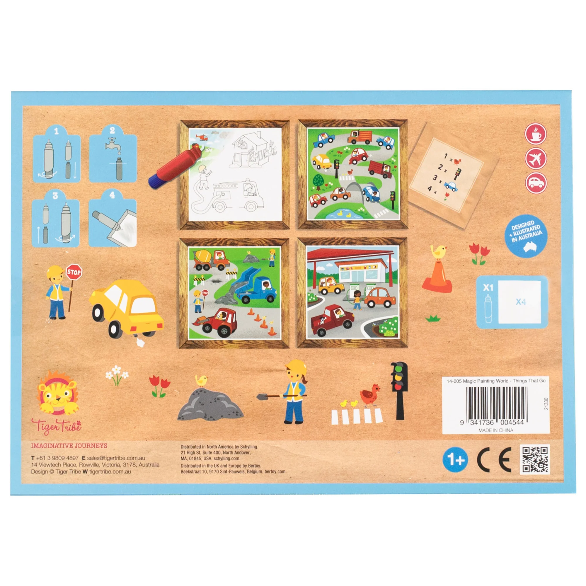 Tiger Tribe Magic Water Painting World - Things That Go - Reusable Coloring Cards - Image 2