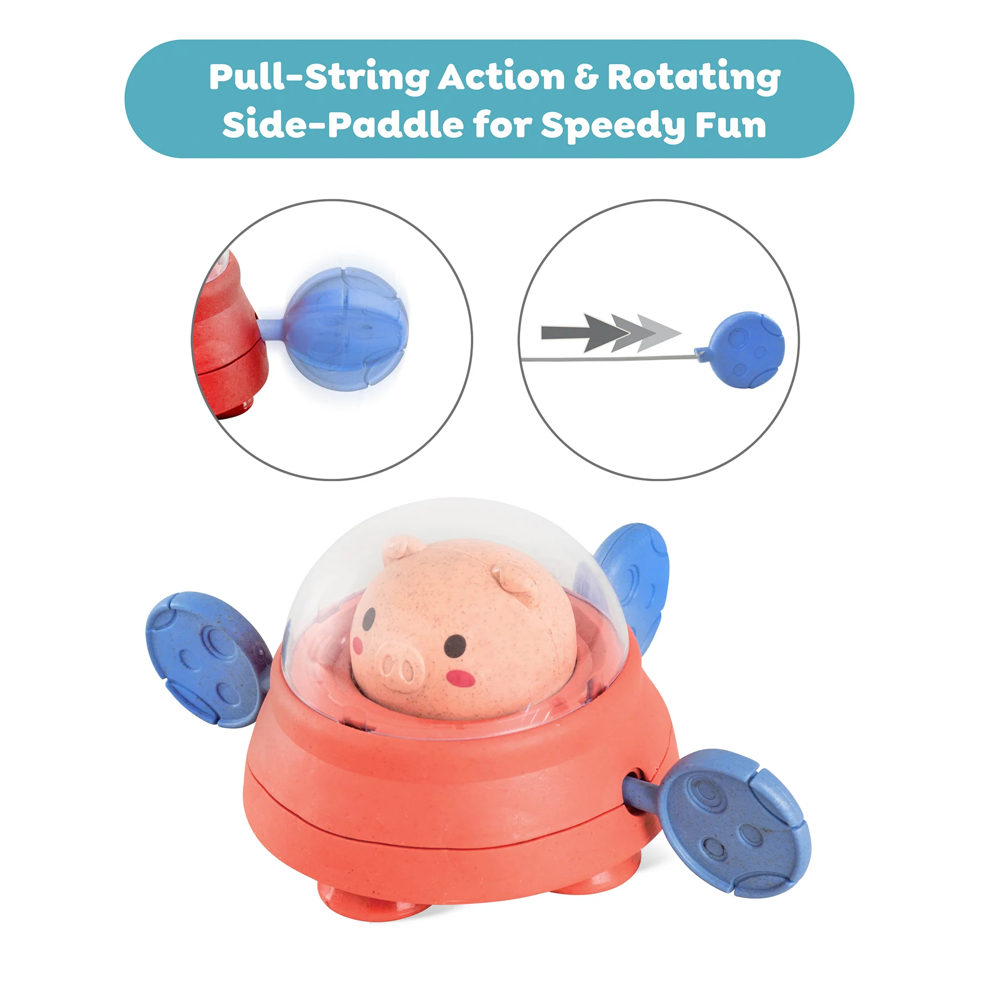 Tiger Tribe Space Piggy Paddle Ship - Bath Time Adventure Toy - Image 5