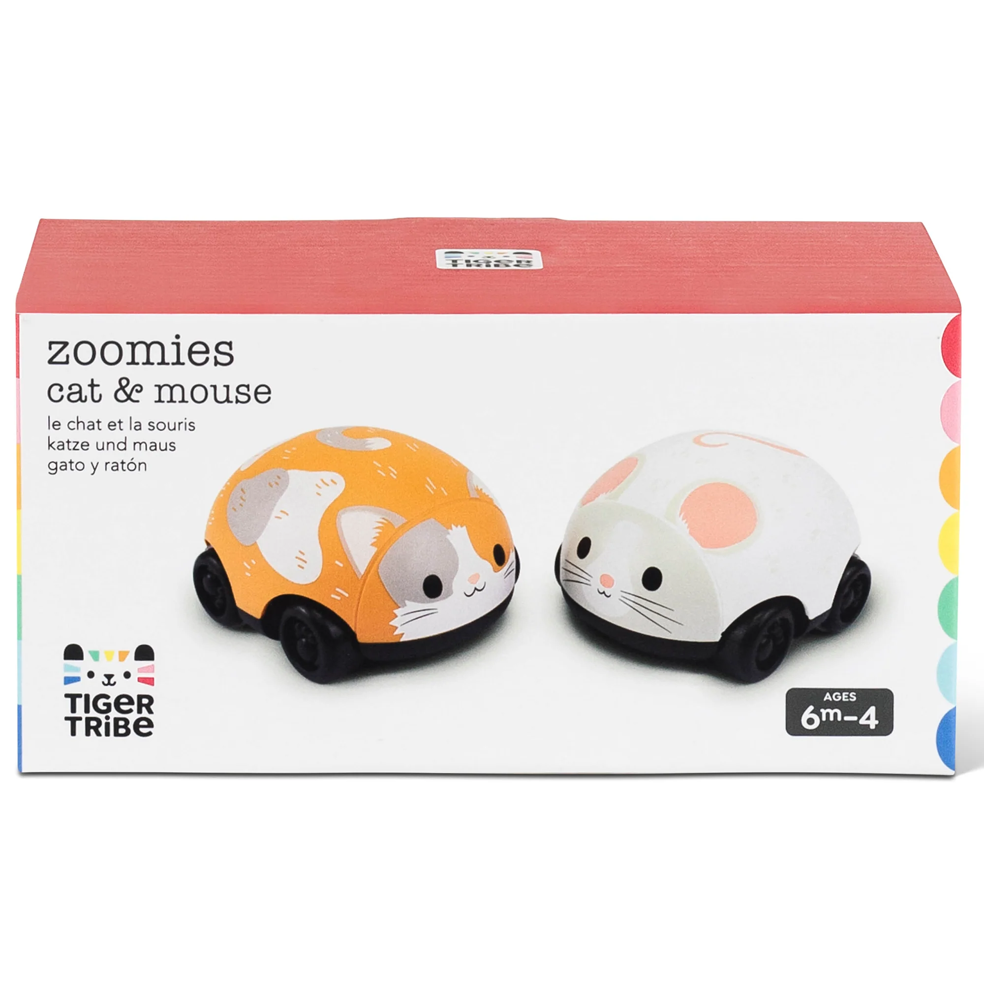 Tiger Tribe Zoomies Cat & Mouse Pull Back Toy Car Set, Interactive for Toddlers - Image 2