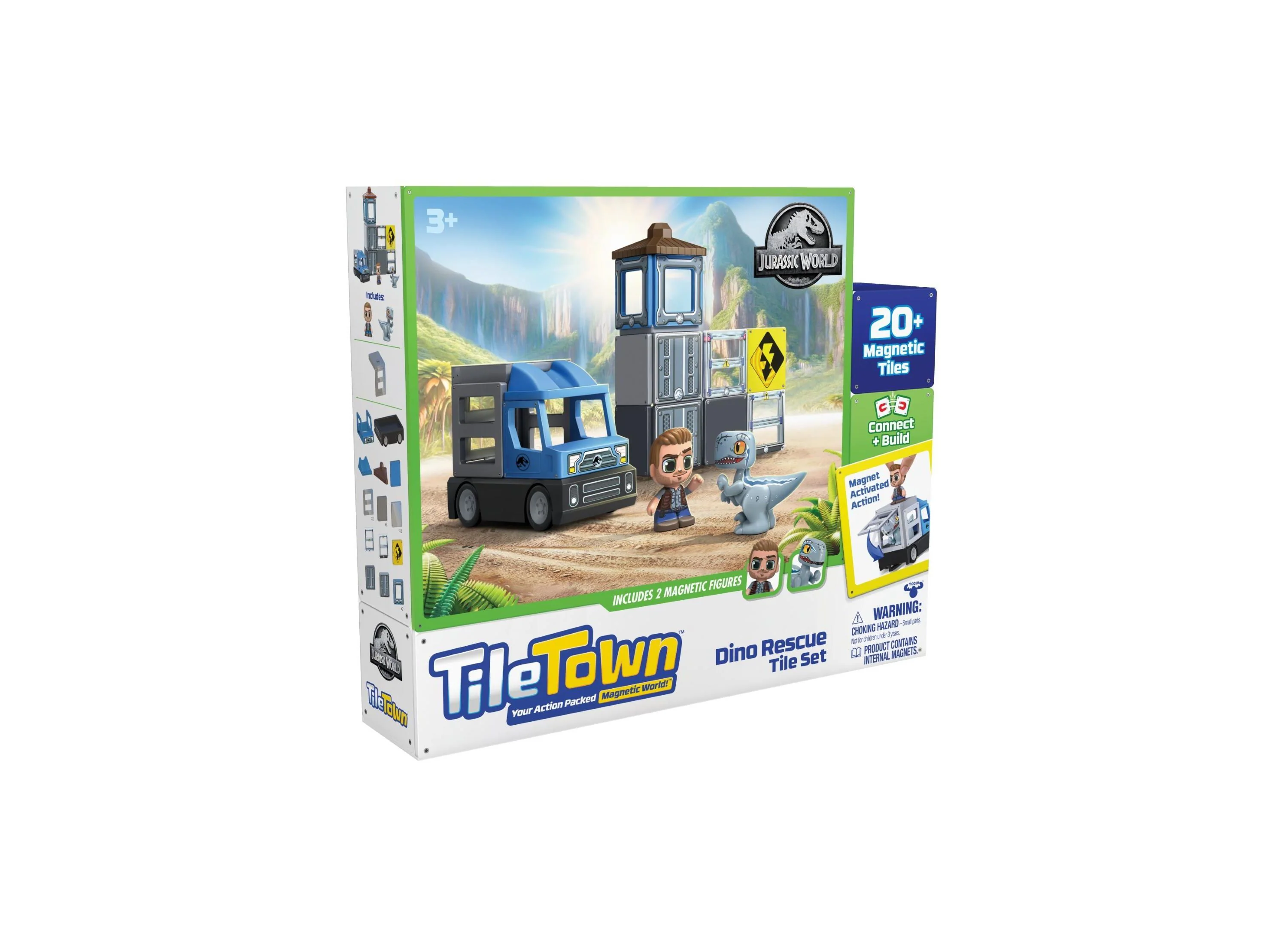 Tile Town Jurassic World Dino Rescue Magnetic Playset, 22-Piece - Image 12