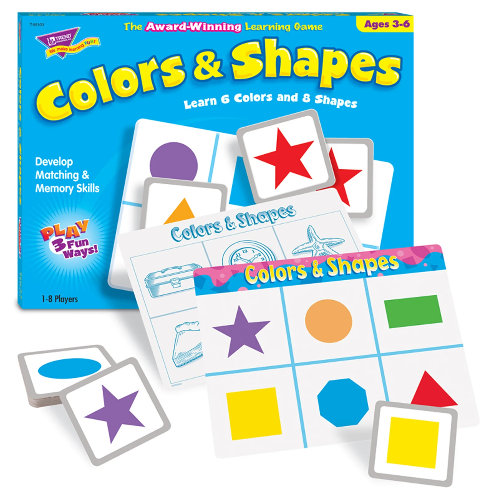 TREND Colors & Shapes Match Me Games - Educational Memory Board Game - Image 2