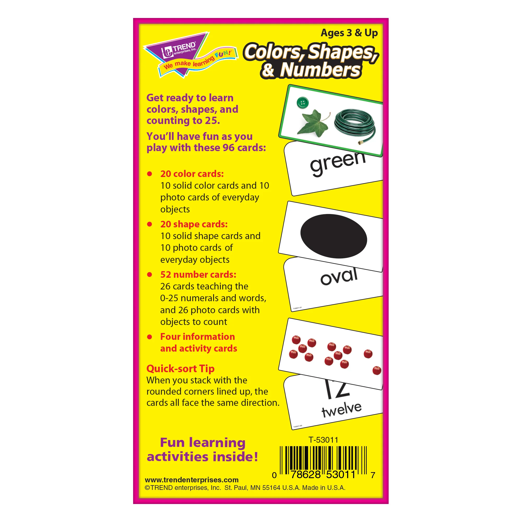 TREnd Colors, Shapes & Numbers Skill Drill Flash Cards - Educational Trio Pack - Image 6