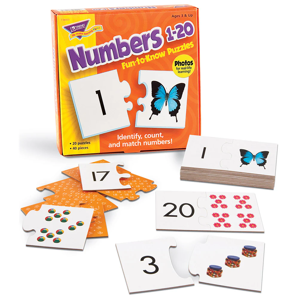 Trend Enterprises Counting Fun 20 Two-Sided Number Puzzles - 40 pc - Image 2