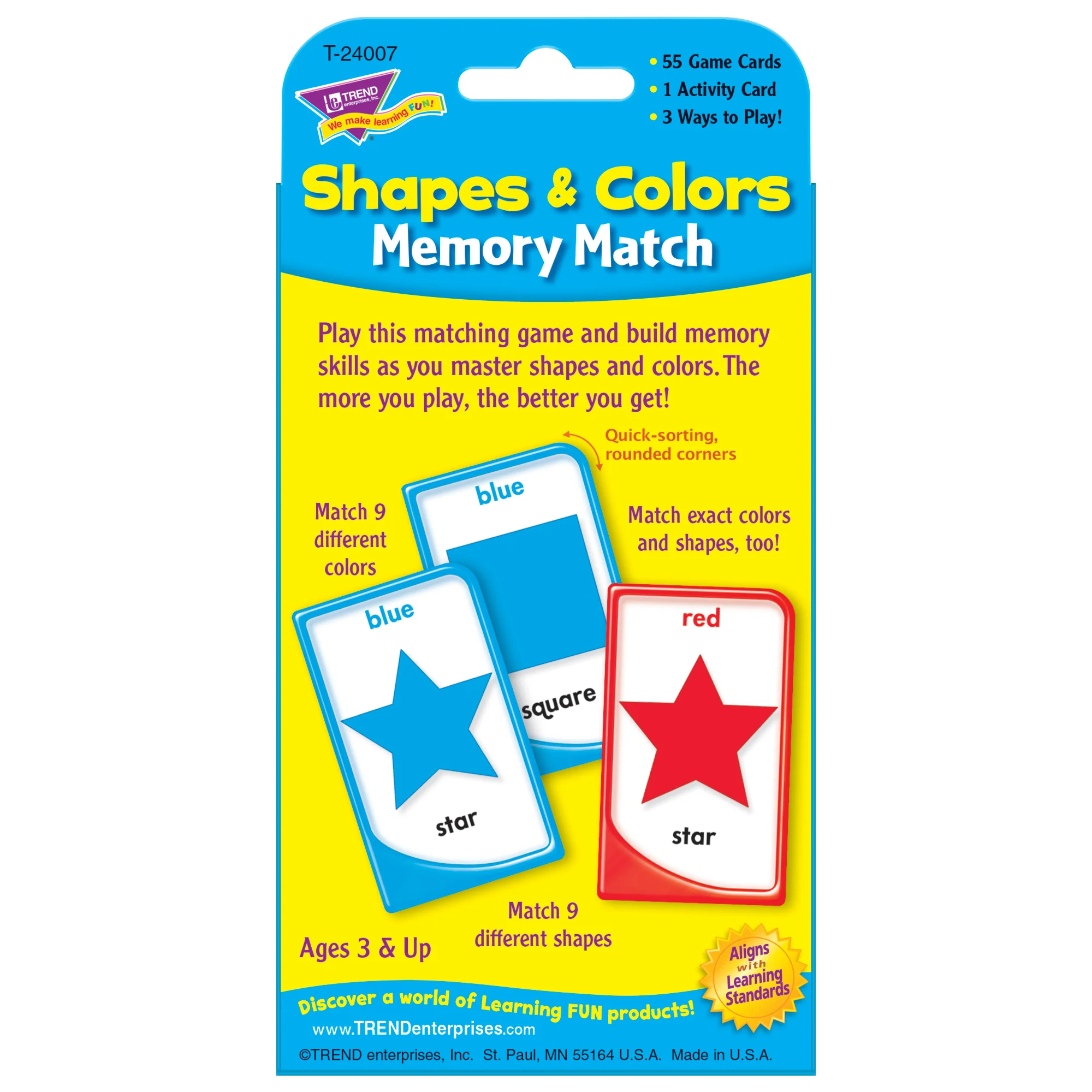 TREND Shapes and Colors Memory Match Challenge Cards - Educational Toy - Image 4