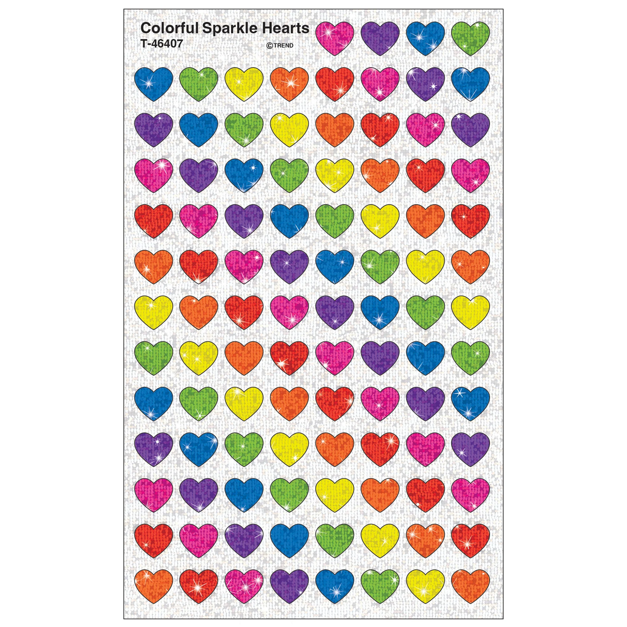 TREND SuperShapes Sparkle Hearts Sticker Pack - 1300 Mini Hearts in Assorted Colors - Image 3