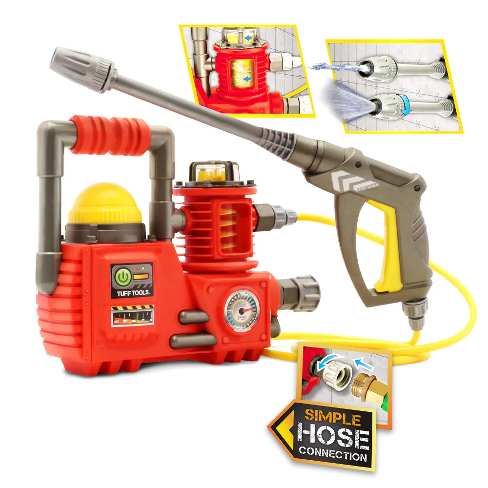 Tuff Tools Kids Power Washer - Realistic Water-Spraying Toy - Ages 3+ - Image 2