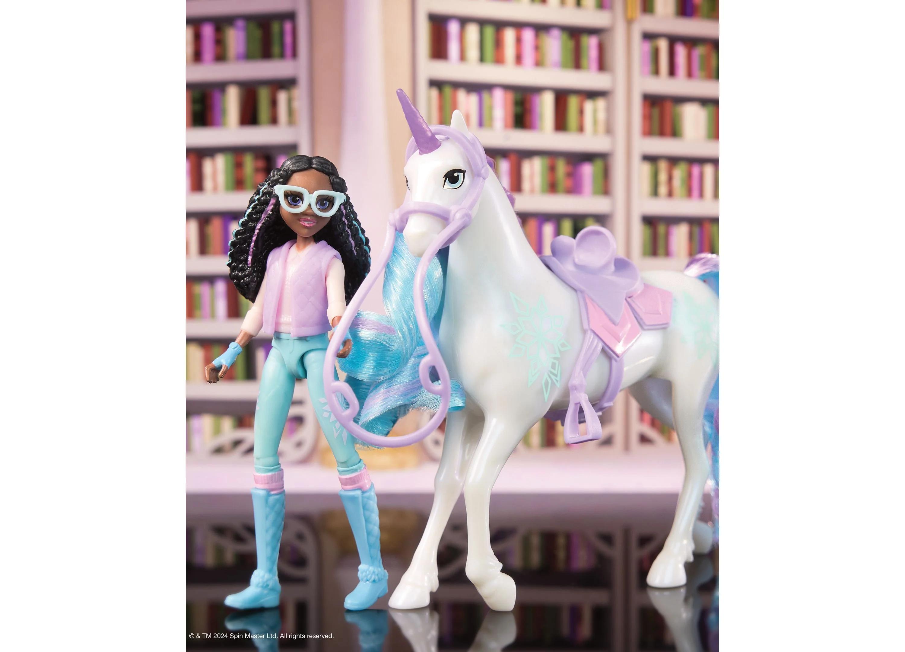 Unicorn Academy Layla and Glacier Doll Set with Riding Accessories - Image 2