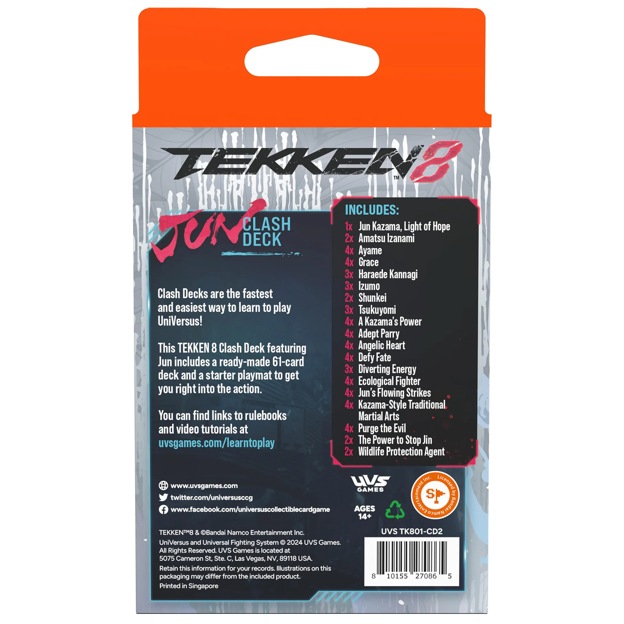 Jun Kazama Tekken 8 UniVersus Clash Deck - Complete Card Game Set - Image 2
