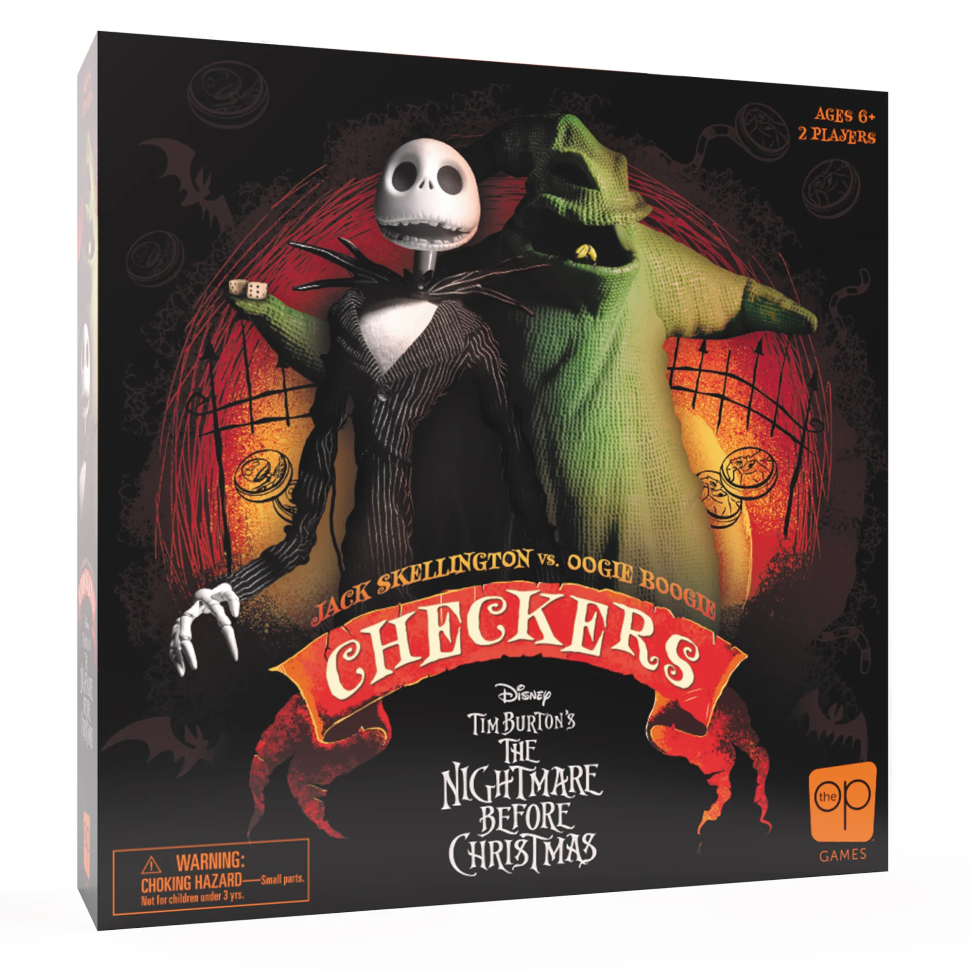 Disney Tim Burton's The Nightmare Before Christmas Checkers Game by USAopoly - Image 2