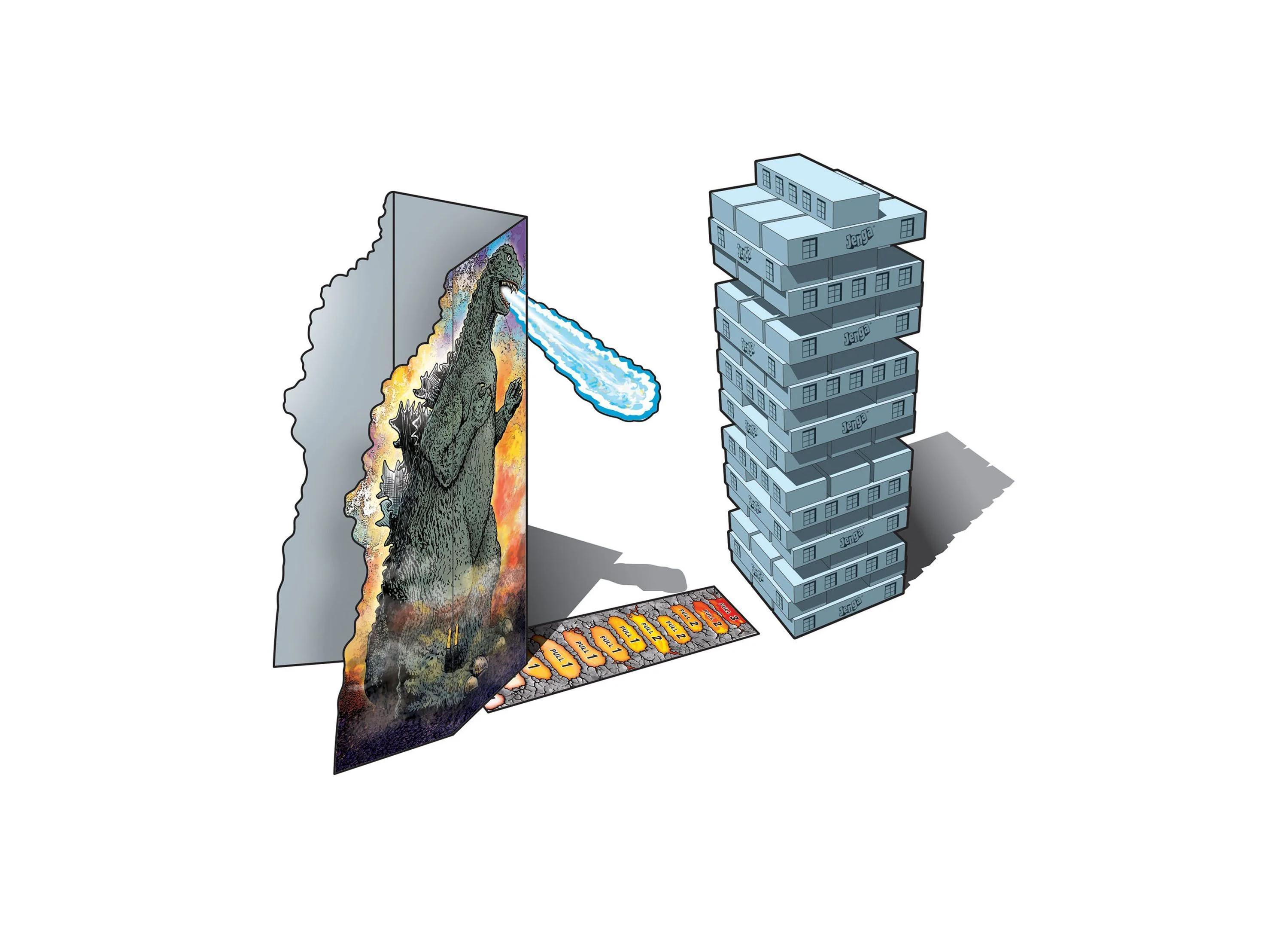 Godzilla JENGA Extreme Edition Board Game by USAopoly - Image 2